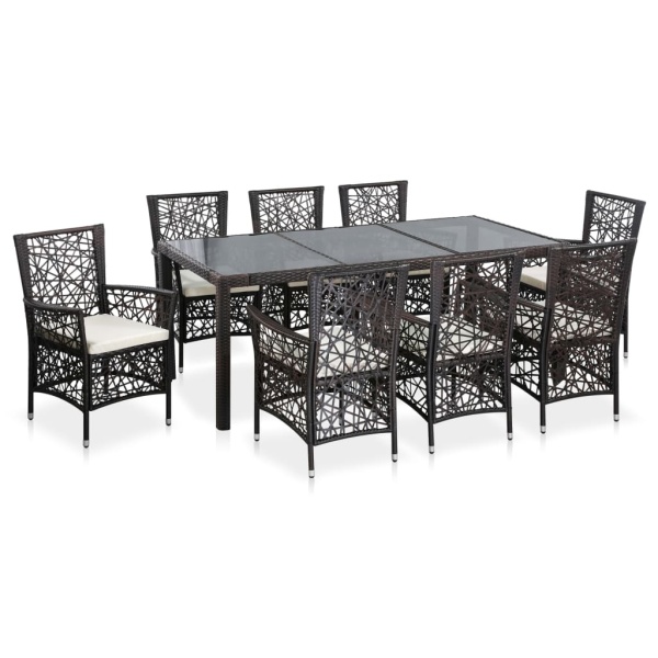 Set Mobilier De Exterior 9 Piese Maro Poliratan 44082